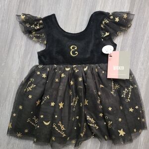 Black and Gold Tulle Dress